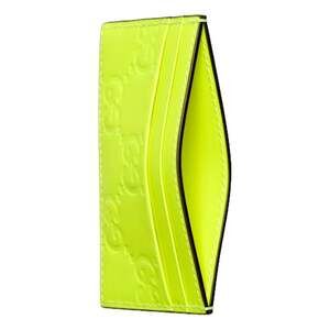 Gucci GG Rubber Effect Neon Yellow Guccissima Leather Card Case